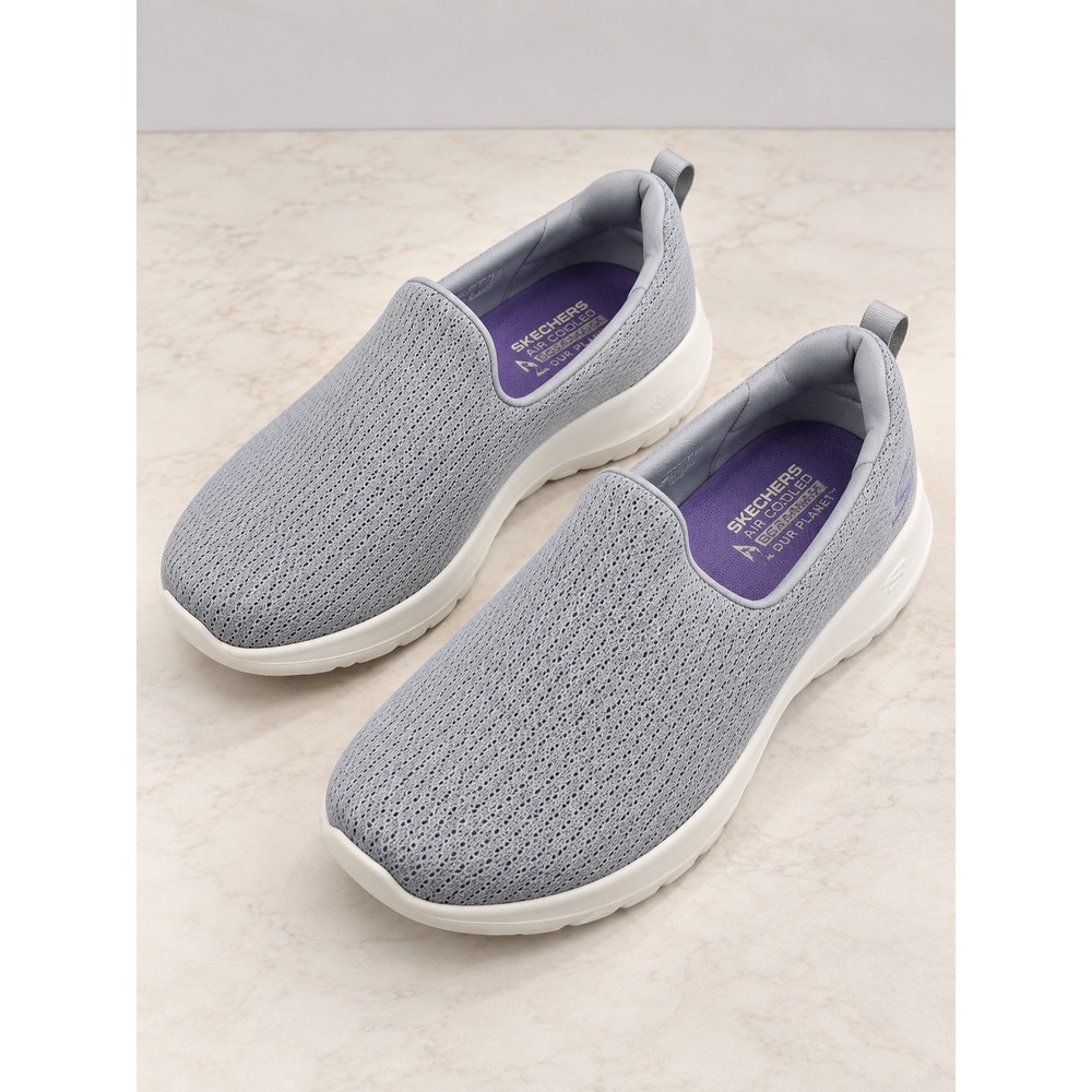 Skechers GoWalk Joy Light Gray Mesh Slip On Walking Shoes 124637W Womens 8 Wide